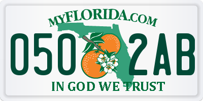 FL license plate 0502AB