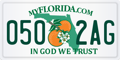 FL license plate 0502AG