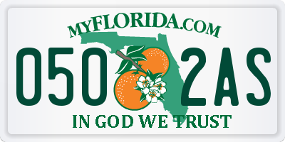 FL license plate 0502AS