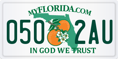 FL license plate 0502AU