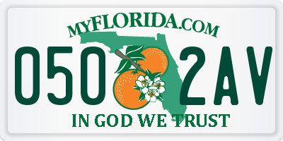 FL license plate 0502AV