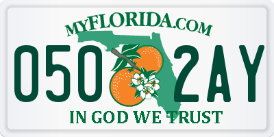FL license plate 0502AY