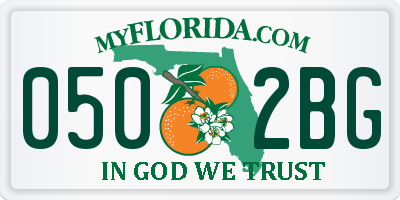 FL license plate 0502BG