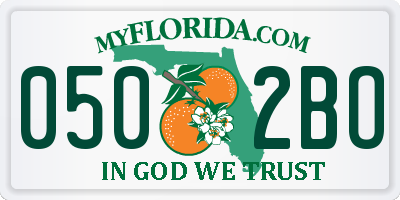 FL license plate 0502BO