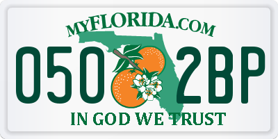FL license plate 0502BP