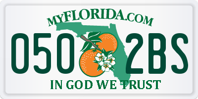 FL license plate 0502BS