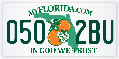 FL license plate 0502BU