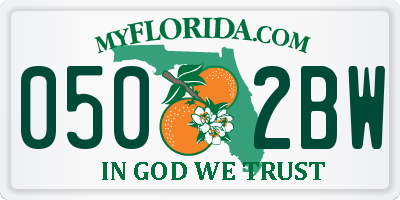 FL license plate 0502BW