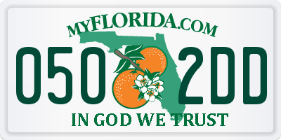 FL license plate 0502DD