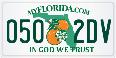 FL license plate 0502DV