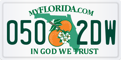FL license plate 0502DW