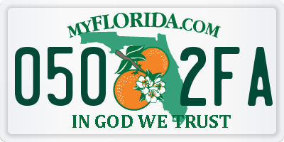 FL license plate 0502FA