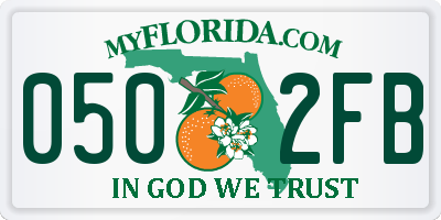 FL license plate 0502FB