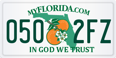 FL license plate 0502FZ