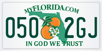 FL license plate 0502GJ