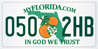FL license plate 0502HB
