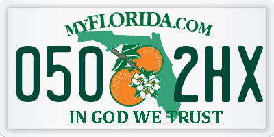 FL license plate 0502HX
