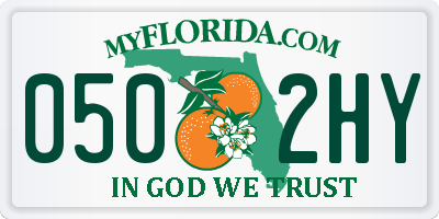 FL license plate 0502HY