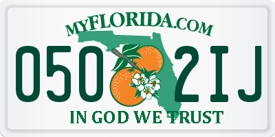 FL license plate 0502IJ