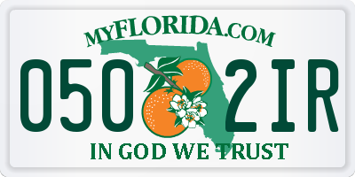 FL license plate 0502IR