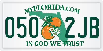 FL license plate 0502JB