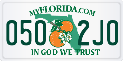 FL license plate 0502JO