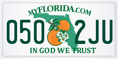 FL license plate 0502JU