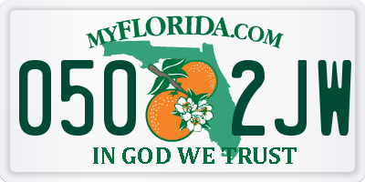 FL license plate 0502JW