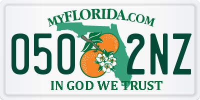 FL license plate 0502NZ