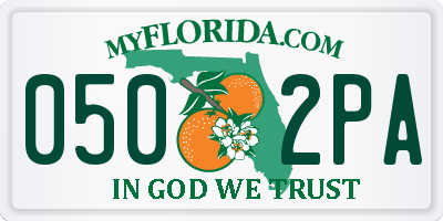 FL license plate 0502PA
