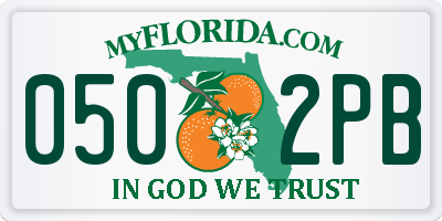 FL license plate 0502PB
