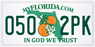FL license plate 0502PK