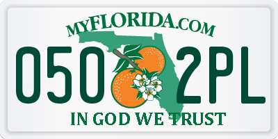 FL license plate 0502PL