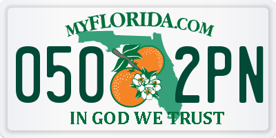 FL license plate 0502PN