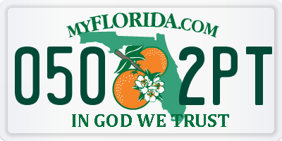 FL license plate 0502PT