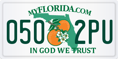 FL license plate 0502PU