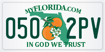 FL license plate 0502PV