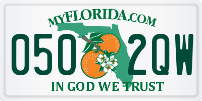 FL license plate 0502QW