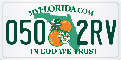 FL license plate 0502RV