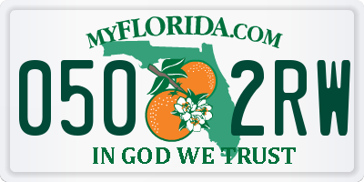 FL license plate 0502RW