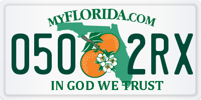 FL license plate 0502RX