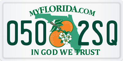 FL license plate 0502SQ