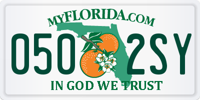 FL license plate 0502SY