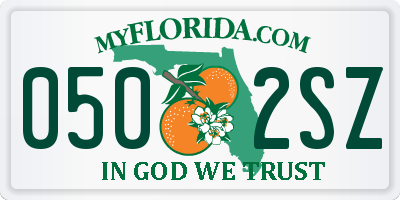 FL license plate 0502SZ