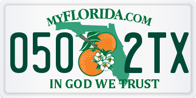 FL license plate 0502TX