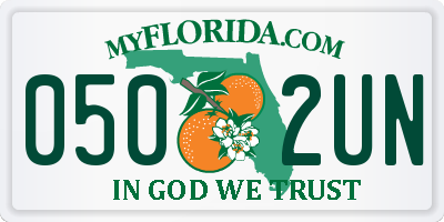 FL license plate 0502UN