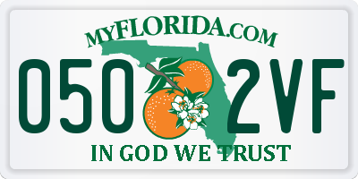 FL license plate 0502VF