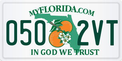 FL license plate 0502VT