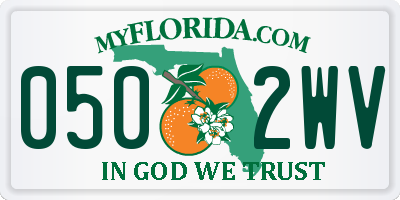 FL license plate 0502WV