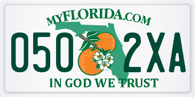 FL license plate 0502XA